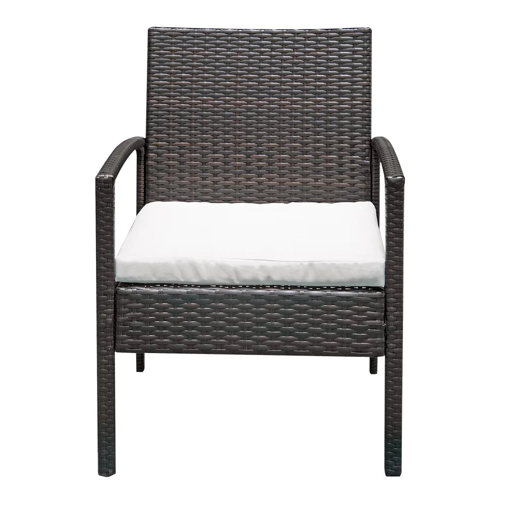 4 Pieces Rattan Cushioned Sofa and Chair Set with Table R55418