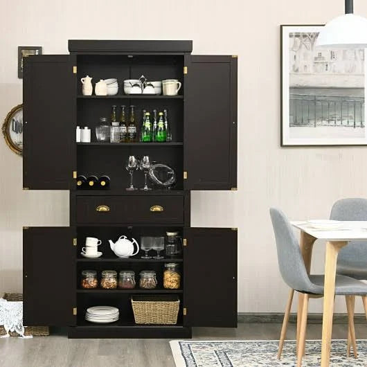 Freestanding Kitchen Cabinet with Adjustable Shelves J53794