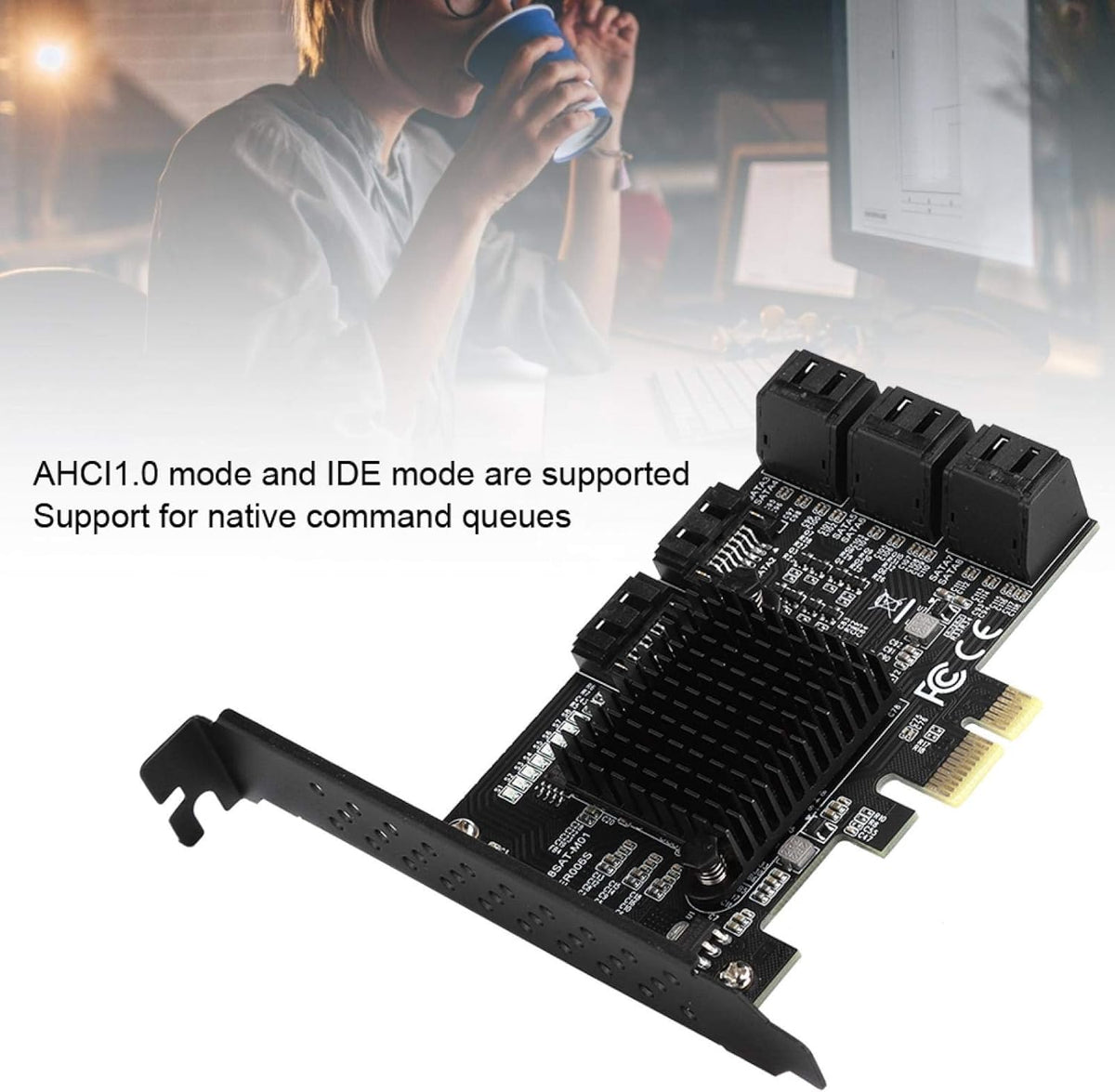 PCI-E to SATA3.0 Controller Expansion Card 8-Port, Pack of 2 Y227
