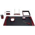 Burgundy Leather Desk Set 8-Piece O477