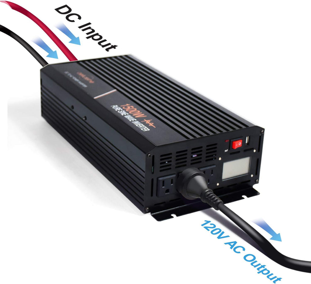 1500 Watt Pure Sine Wave Power Inverter 48 Volt DC to AC 110V 120V with LCD Display J571