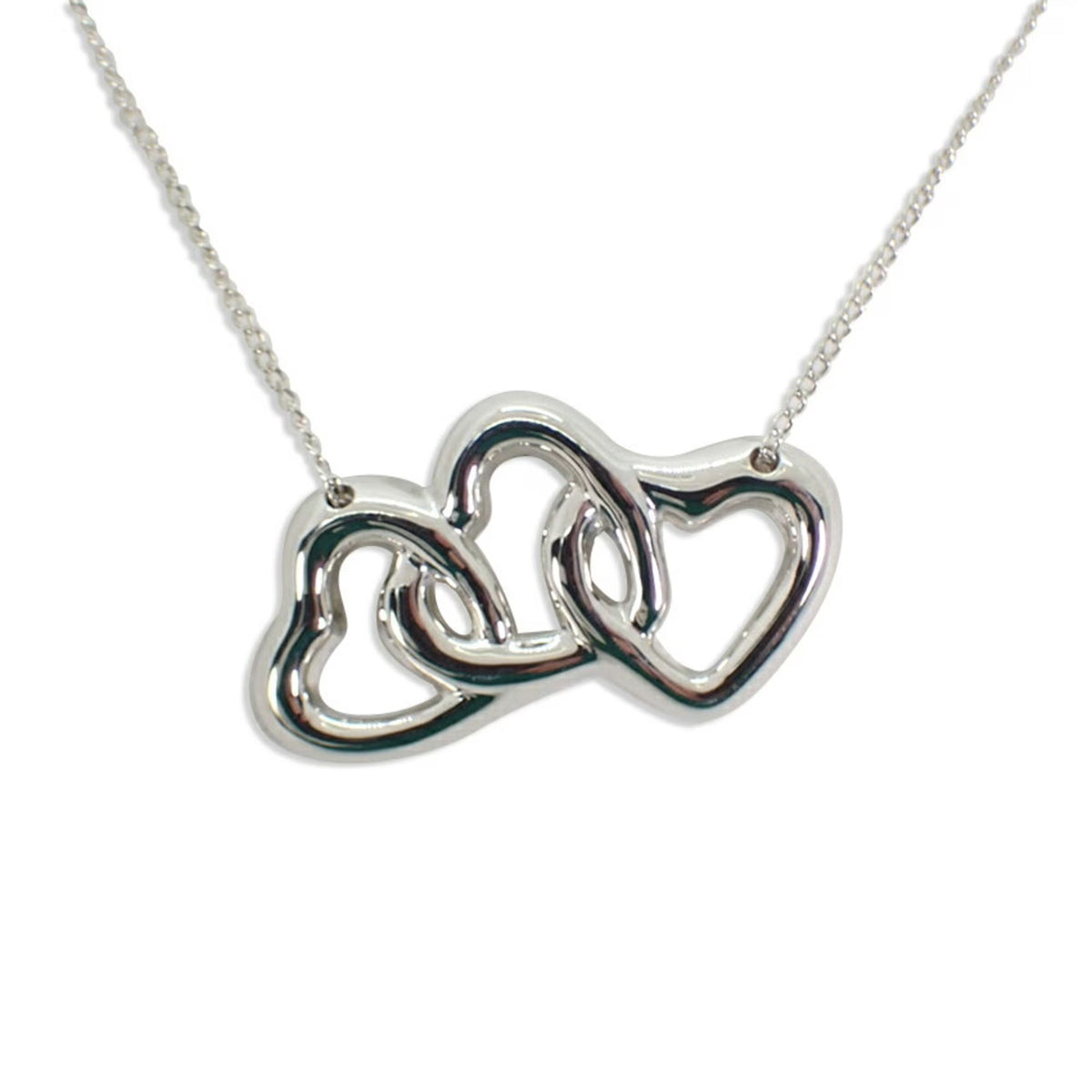 925 Triple Heart Pendant Necklace X8683
