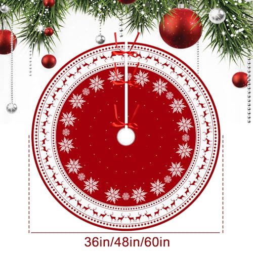 36 inch Snowflake Reindeer Christmas Tree Skirt V9464