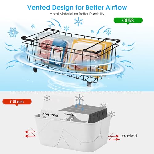 4 Pack Stackable Freezer Organizer Bins with Handles V52081