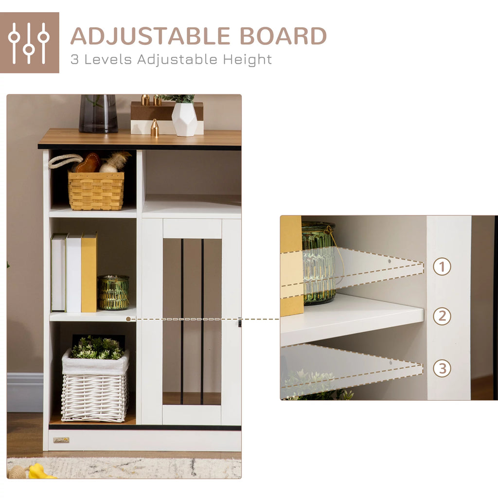 White Dog Crate Furniture with Storage J852