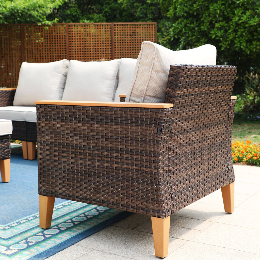8 Piece Outdoor Wicker Sofa Set Q531