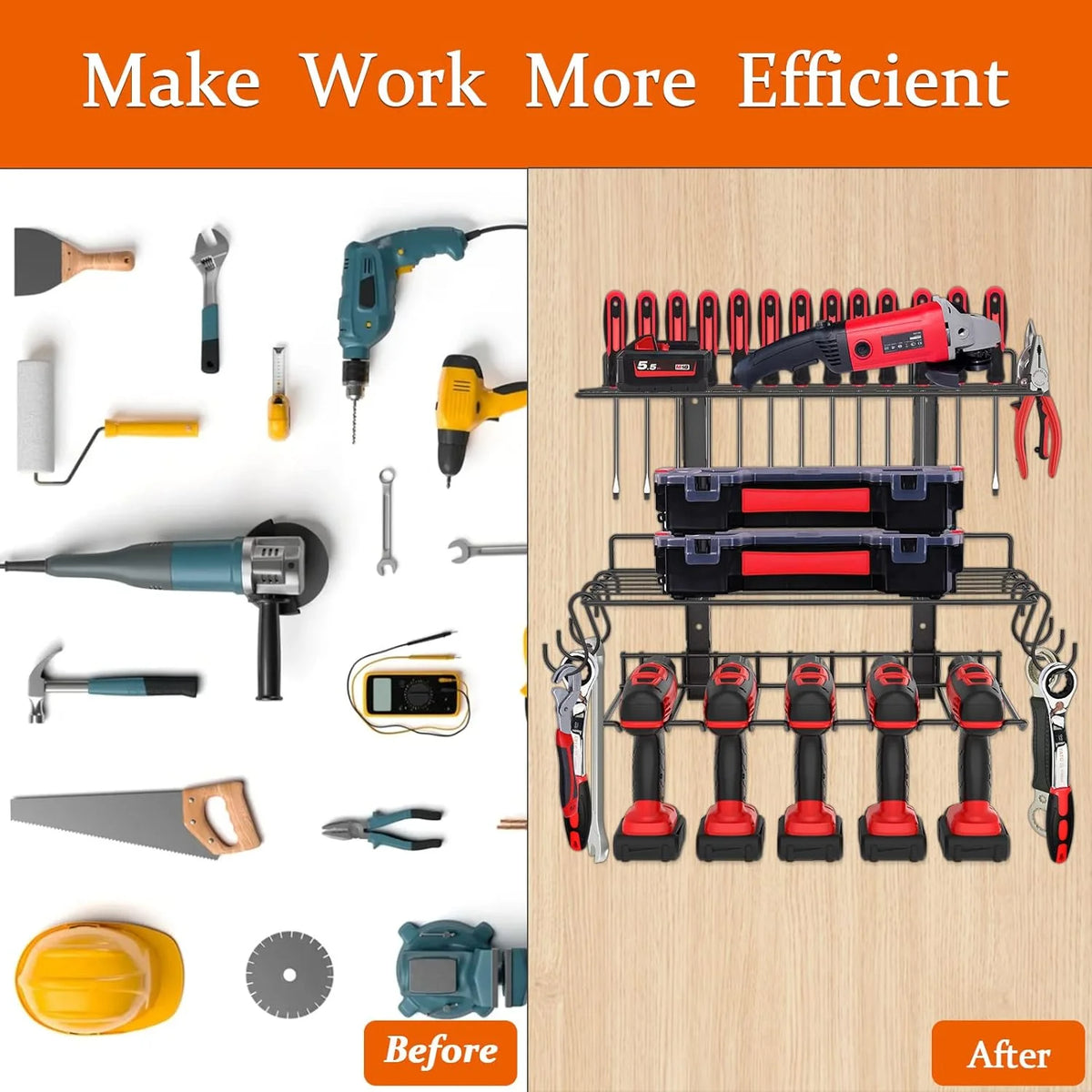 Adjustable Heavy Duty Metal Power Tool Organizer R4638