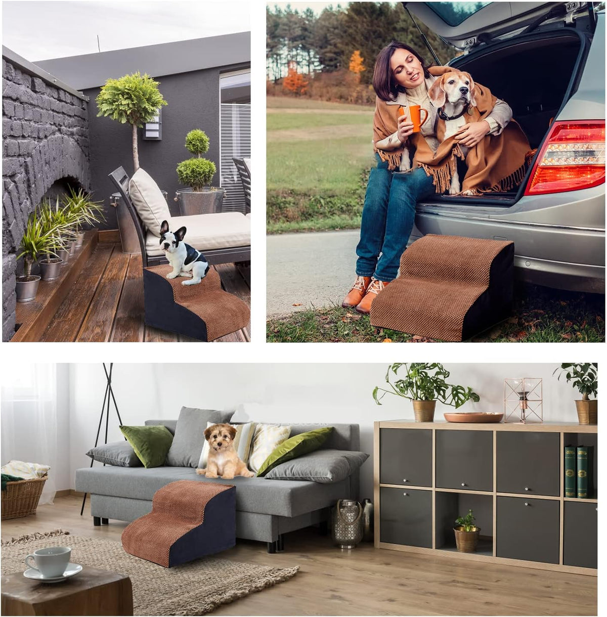 2 Steps High-Density Foam Dog Stairs I460