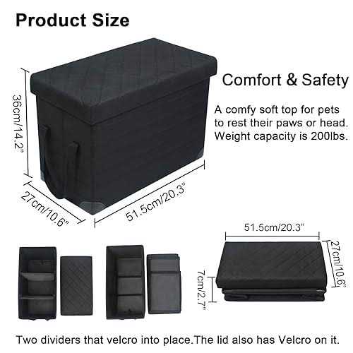 Car Back Seat Extender for Large Dogs with Storage E951