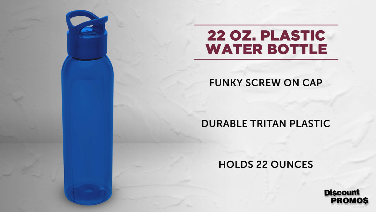 Blue 22 Oz. Tritan Plastic Water Bottles Set of 10 K3464