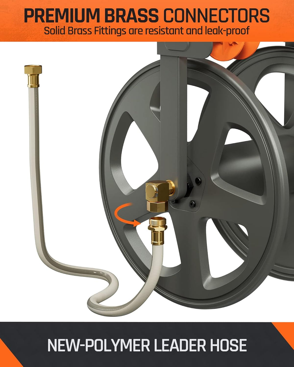 Wall Mounted Metal Hose Reel with Detachable Basket B71558