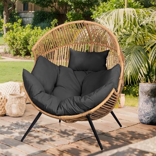 Oversized PE Rattan Wicker Egg Chair with Cushion P2051