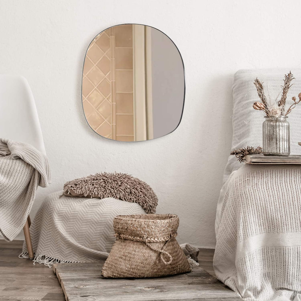 Asymmetrical Wall Mounted Mirror, 19.7 x 20.5 Inches E134