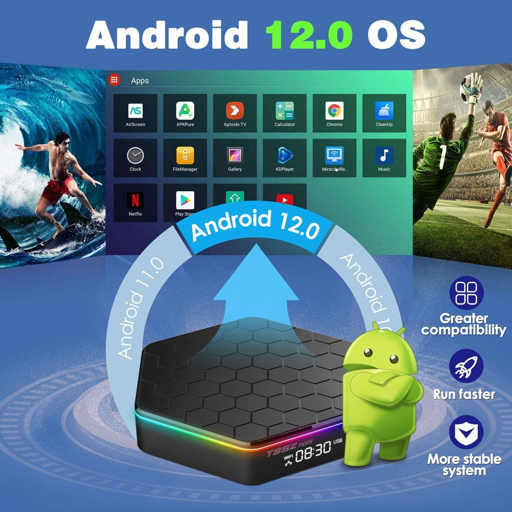 Android TV Box 4GB RAM 64GB ROM 6K 4K Wi-Fi 6 Bluetooth 5.0 USB H843