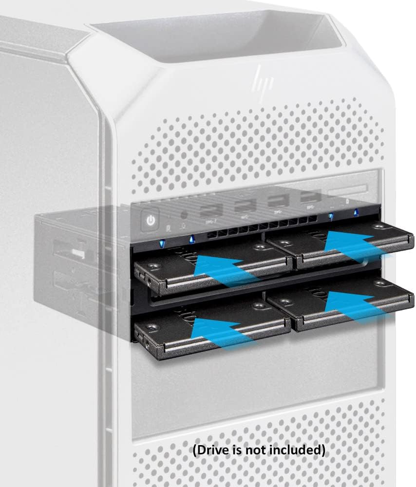 Tray-Less 4X 2.5 SAS/SATA SSD/HDD Mobile Rack for 5.25" Bay, Pack of 2 T590