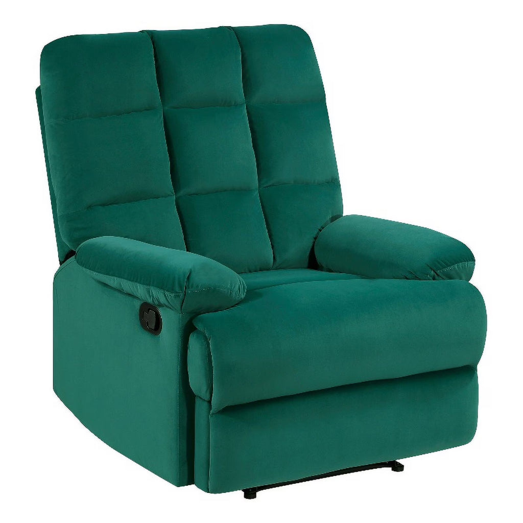 Green Velvet Manual Recliner A6747
