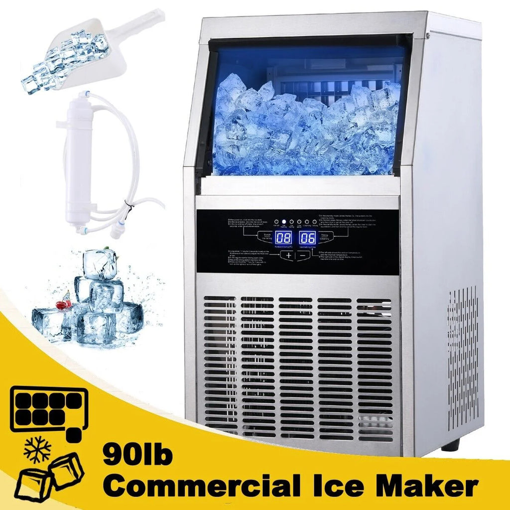 Commercial Ice Maker 90lb Stainless Steel Cube Machine C6661