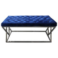 Blue Velvet Upholstered Bench Q257506