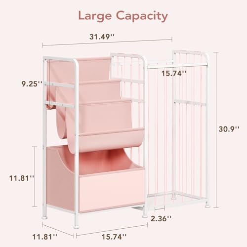 White Kids Bookshelf and Stuffed Animal Storage with Toy Box G4211