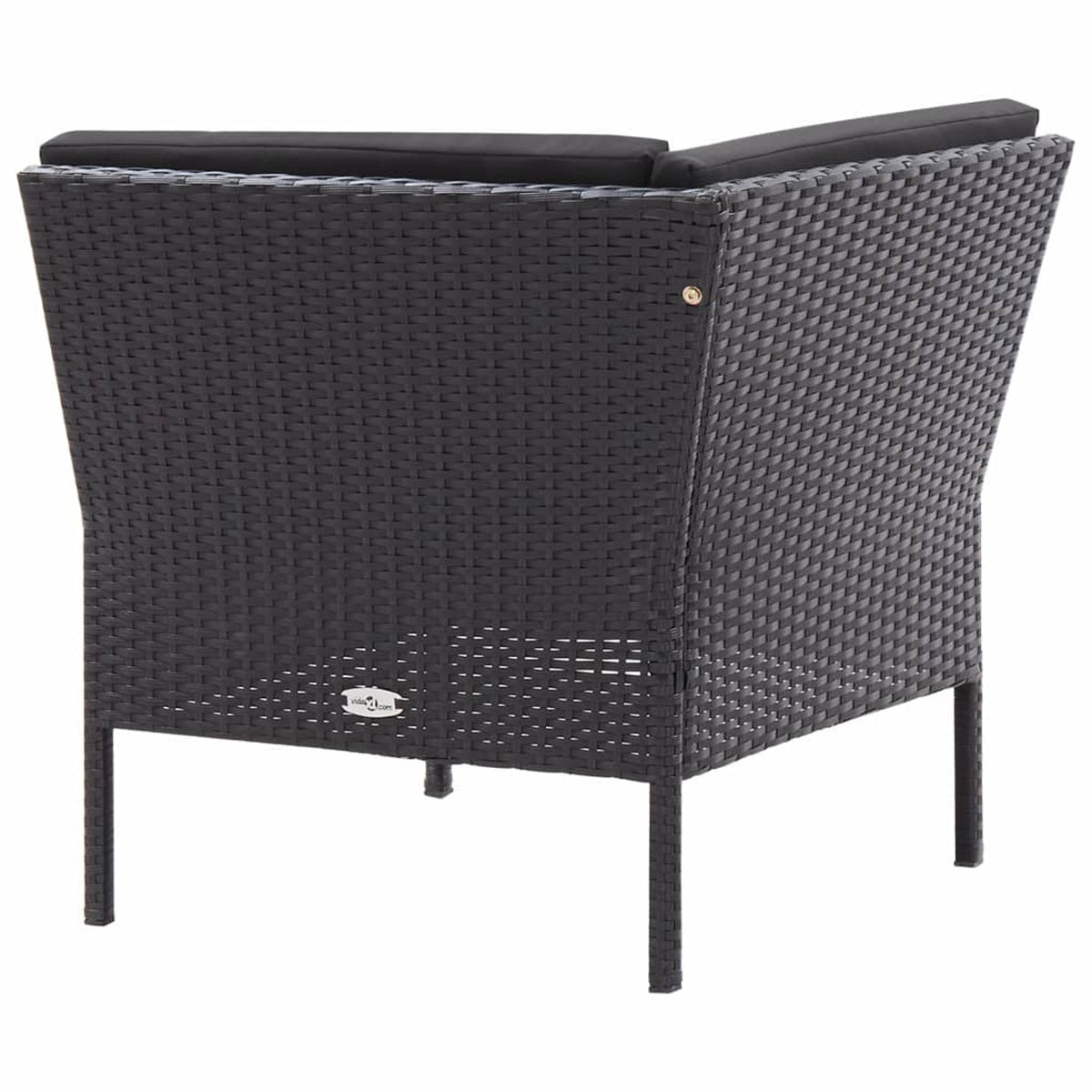 3 Piece Poly Rattan Outdoor Sectional Sofa Set with Cushions Steel Frame A473