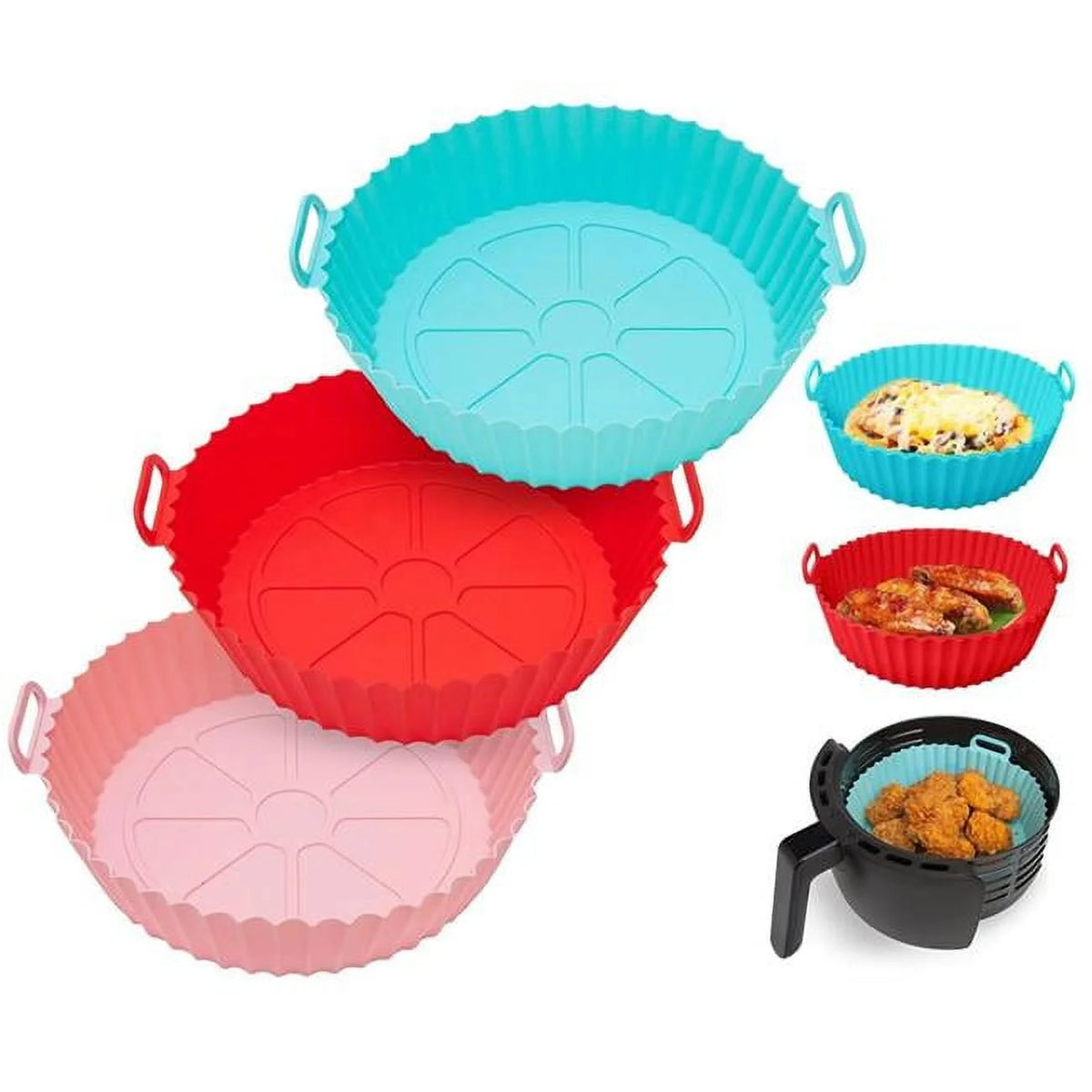 Foldable Air Fryer Silicone Pot 3Pcs S8215