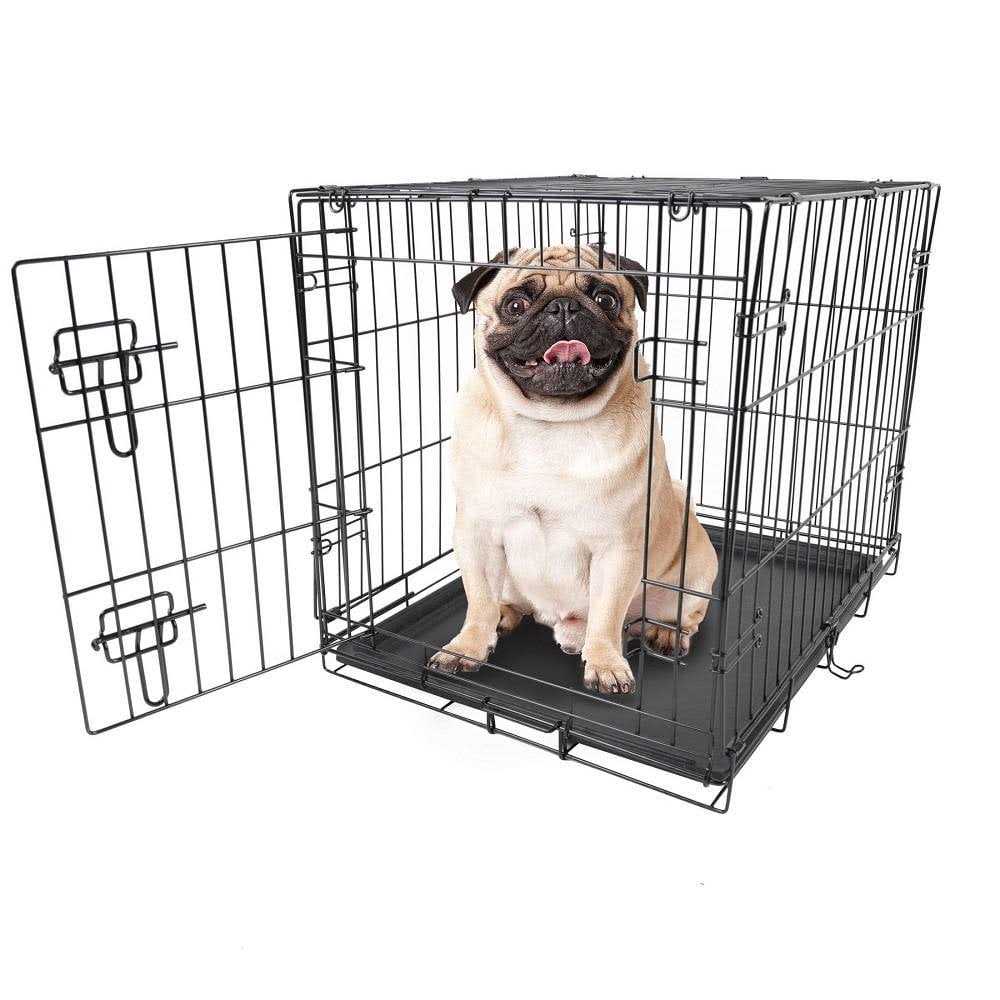 Single-Door Folding Dog Crate with Divider E8631