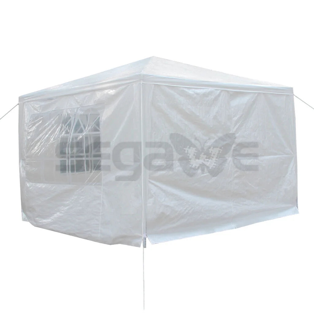 White 10'x10' Carport Canopy Tent with Windows A669953