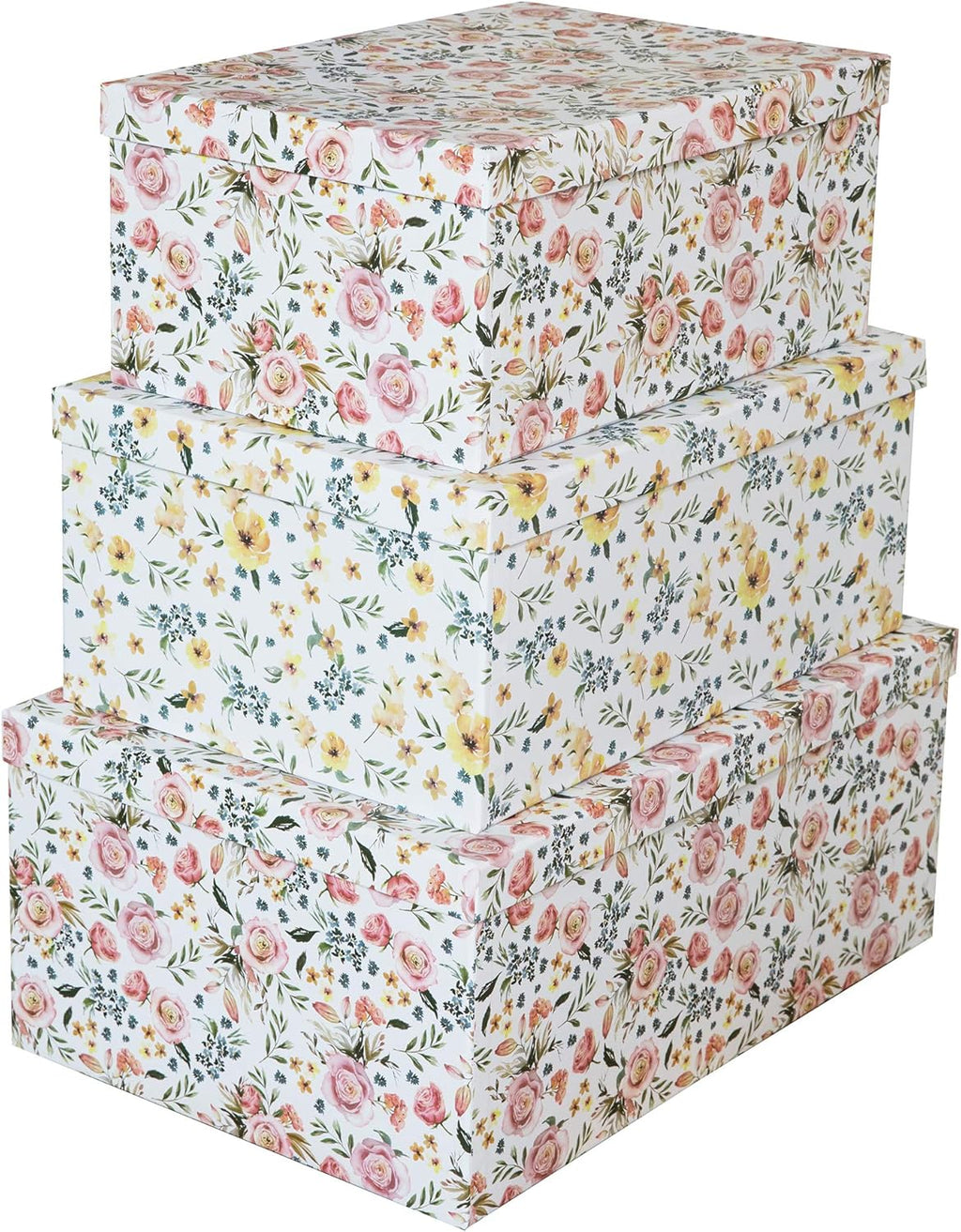 Summer Bouquet Set of 3 Paperboard Nesting Boxes H39821