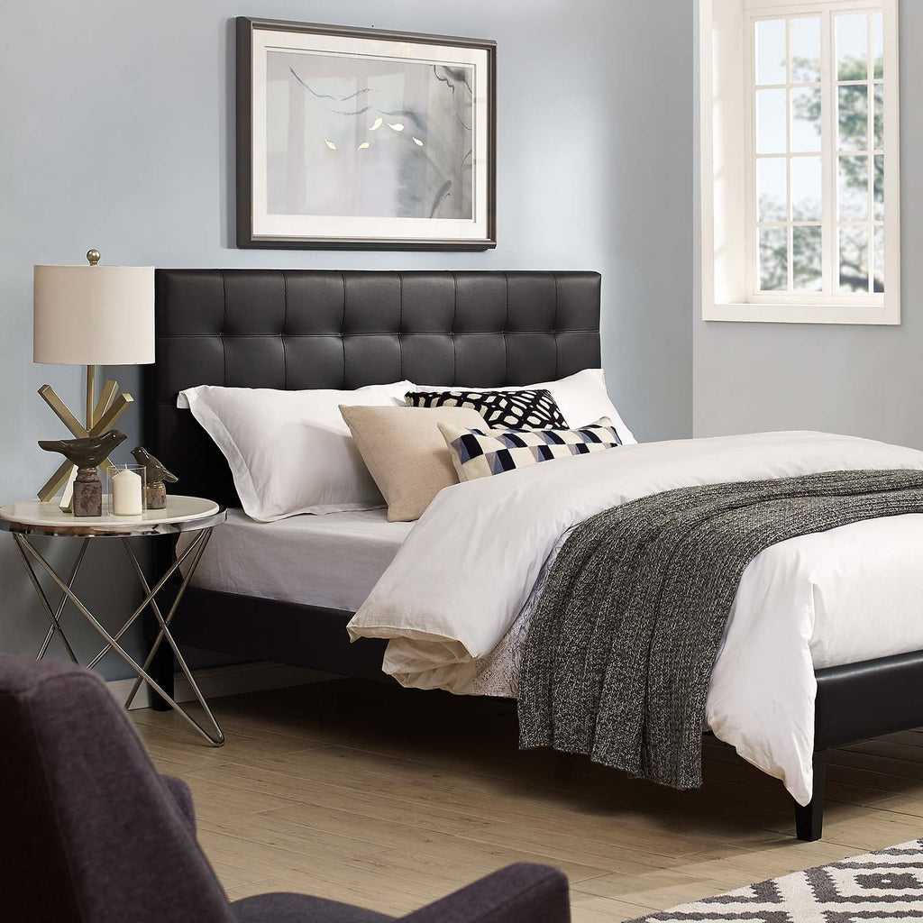 King and California King Black Faux Leather Upholstered Headboard Z3235