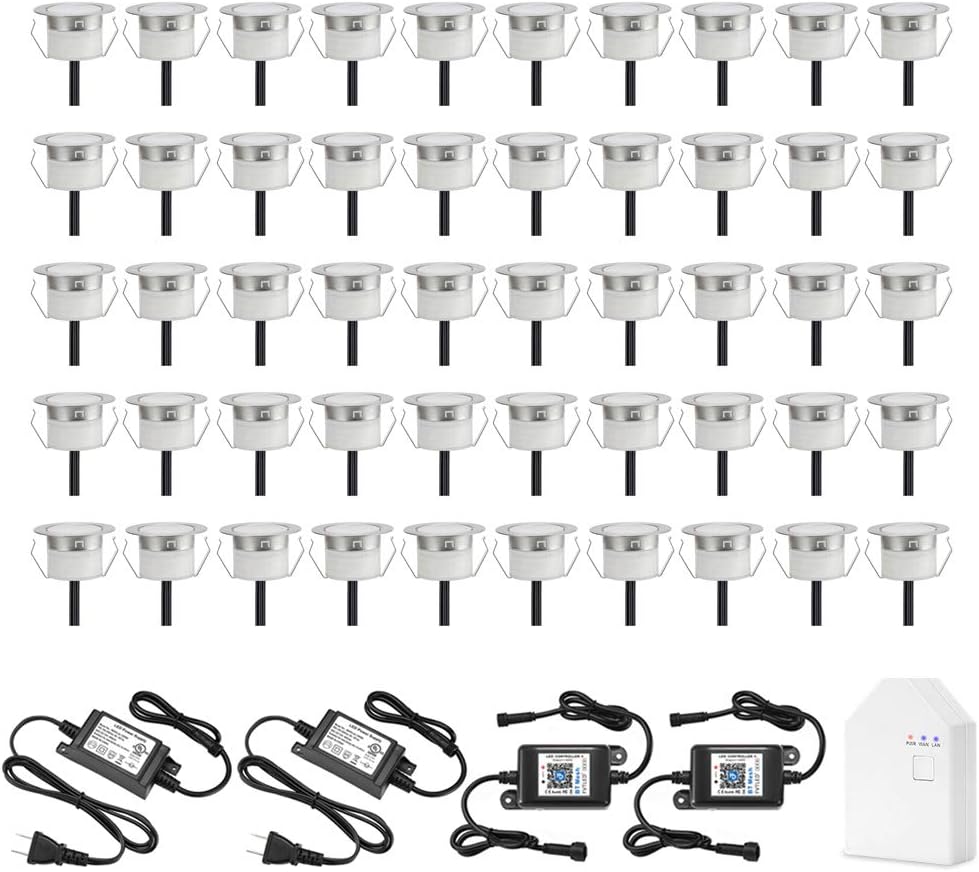 LED Deck Lights Kit 10pcs RGBW Low Voltage Recessed Waterproof Outdoor G286029