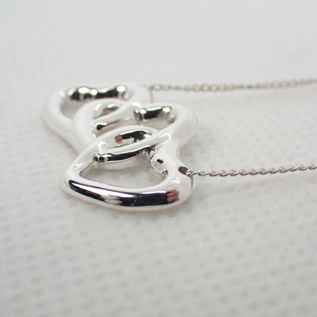 925 Triple Heart Pendant Necklace X8683