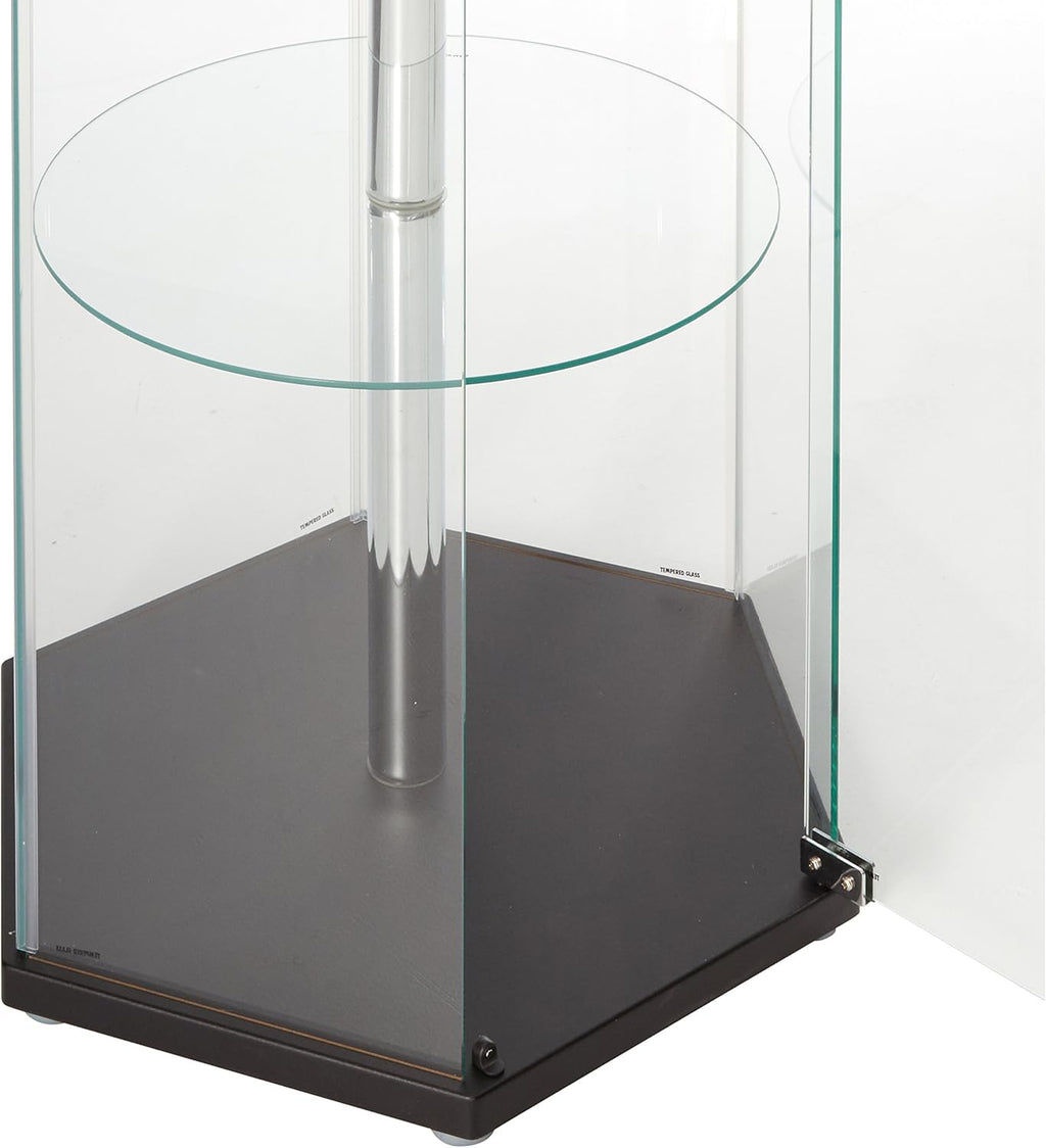 Hexagon Shaped Curio Cabinet Black and Clear V403290