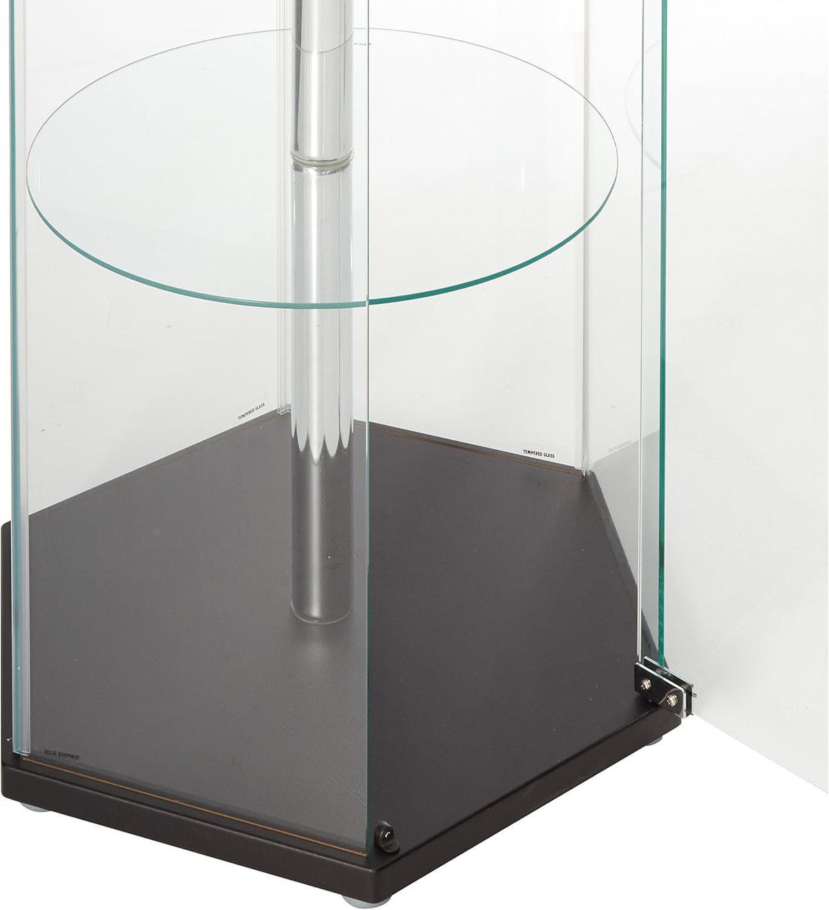 Hexagon Shaped Curio Cabinet Black and Clear V403290