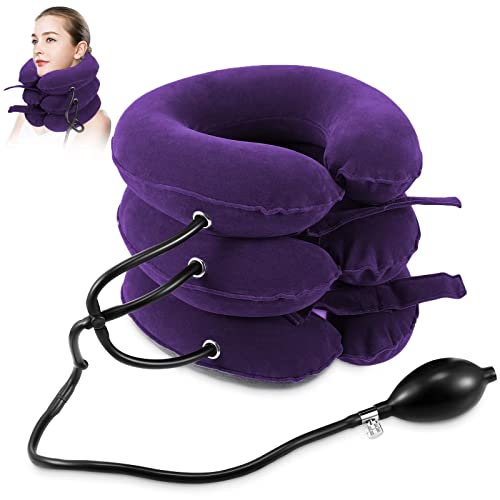 Adjustable Inflatable Neck Traction Device (Khaki Brown) K3092
