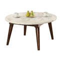 Walnut Brown Marble Top Coffee Table H5393