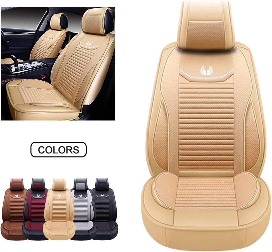 Red Faux Leather Car Seat Covers Set H603
