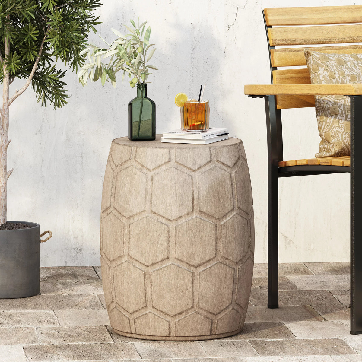 Lightweight Concrete Outdoor Side Table J1077