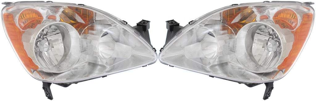 Honda CR-V Headlight Assembly 2005 2006 Pair Driver and Passenger Side B23738