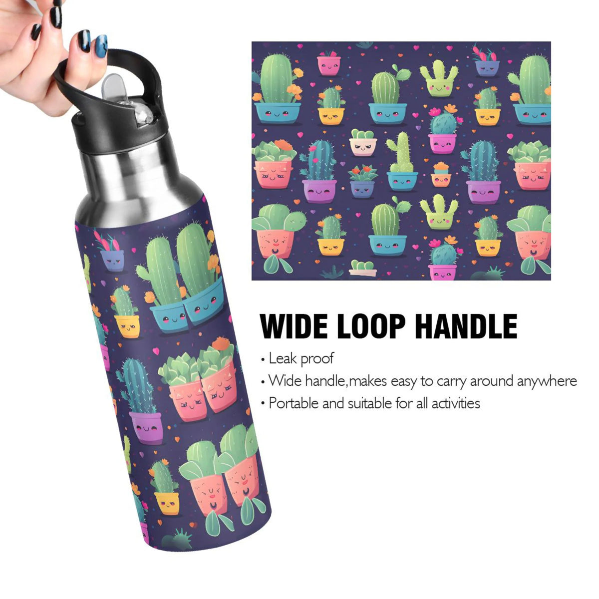 Stainless Steel Insulated Water Bottle with Straw Lid G8815