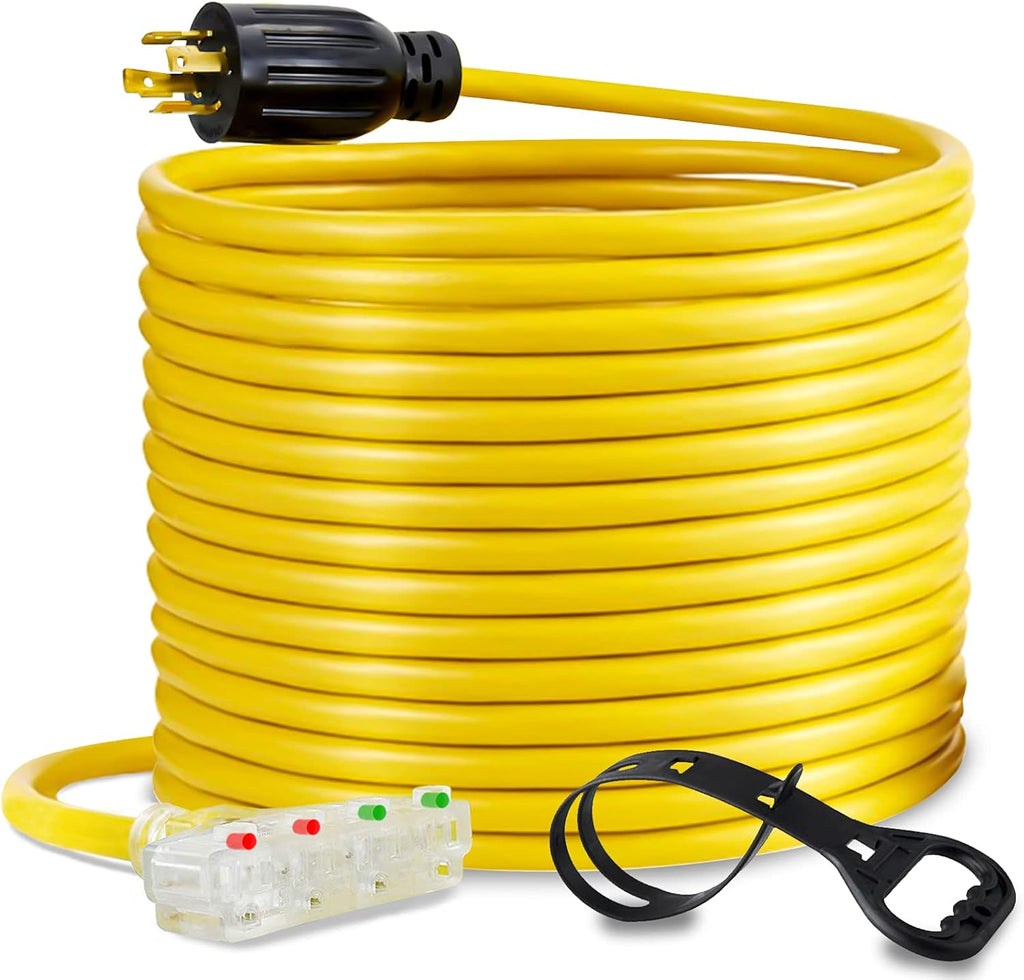25-Foot 10 Gauge Generator Extension Cord NEMA L14-30P to Four 5-20R C390085