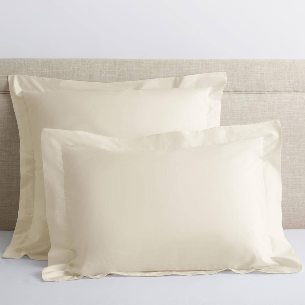 Organic Ivory 300-Thread Count Cotton Percale King Sham F36517