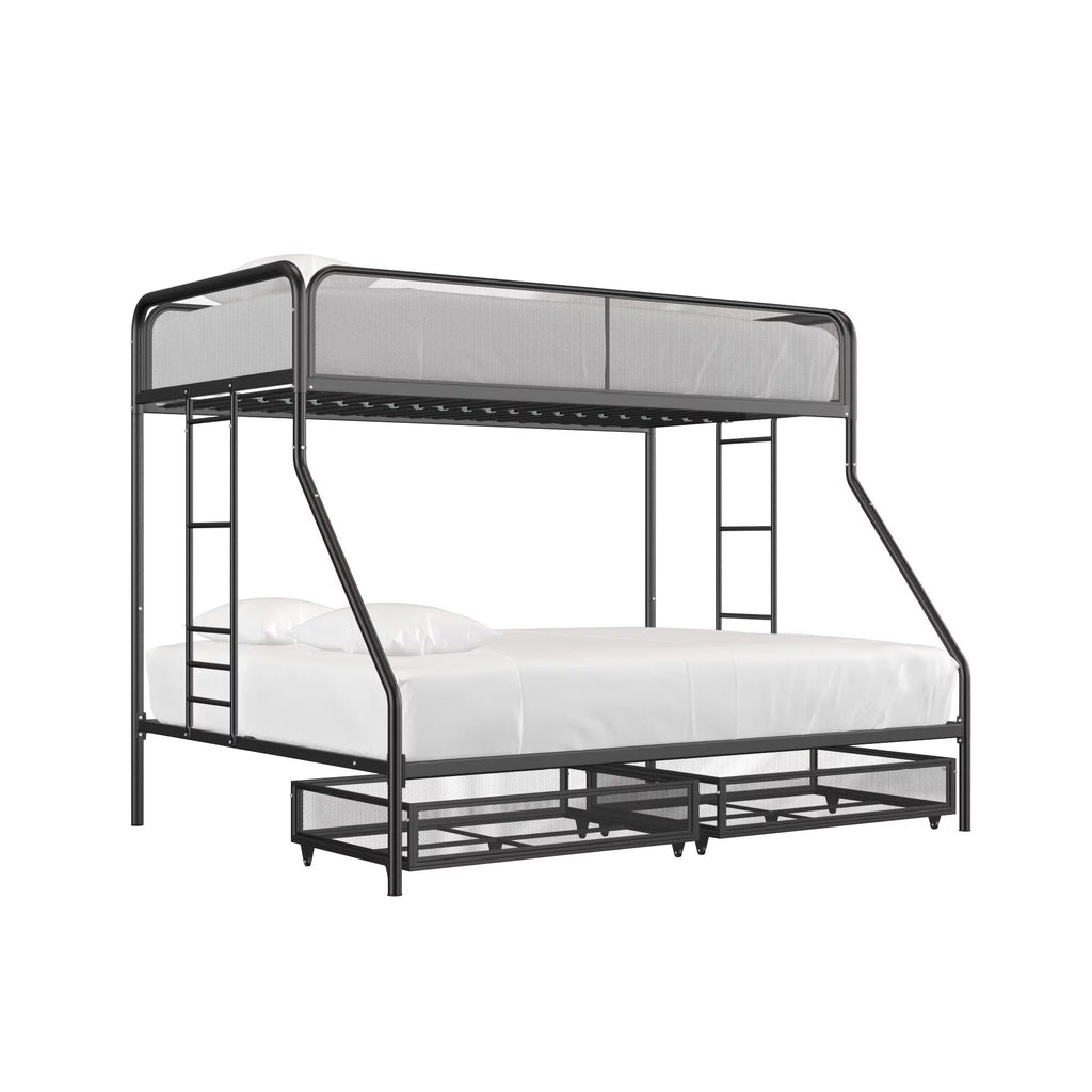 Black Metal Bunk Bed with Storage Drawers S968346