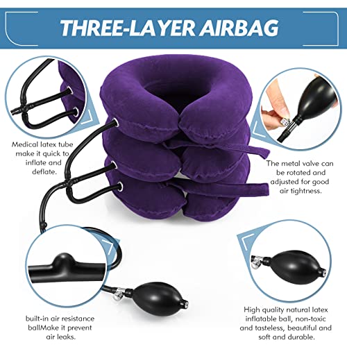 Adjustable Inflatable Neck Traction Device (Khaki Brown) K3092