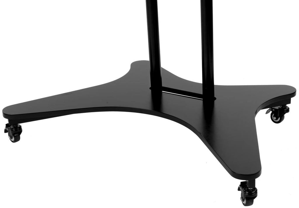 Rolling TV Cart with Shelf, Height Adjustable Black U34774