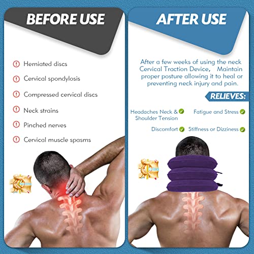 Adjustable Inflatable Neck Traction Device (Khaki Brown) K3092