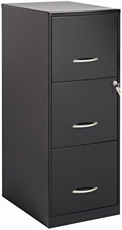 Metal 3 Drawer Letter File Cabinet in Black Y19444