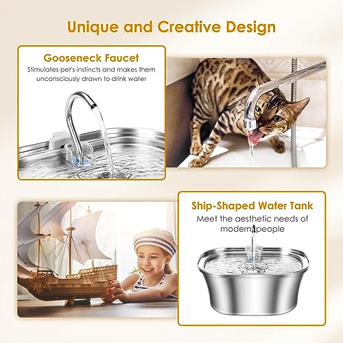3.2L Stainless Steel Cat Water Fountain G136621