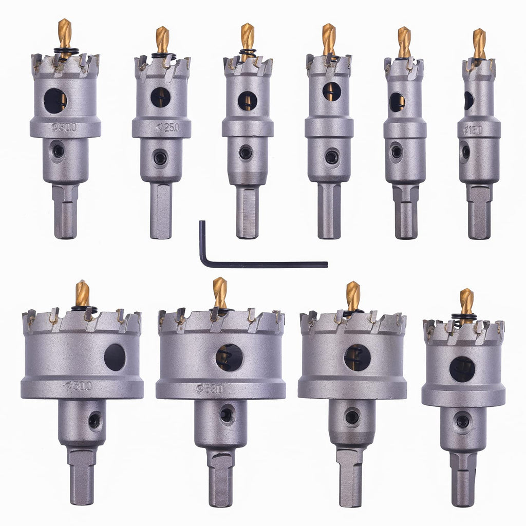 10 Pcs Tungsten Carbide Tipped Hole Saw Kit K718