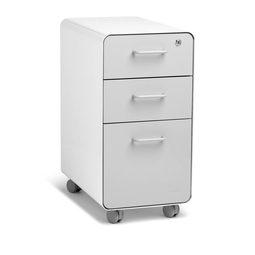 White Light Gray 3-Drawer Rolling File Cabinet W1982