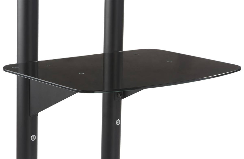 Rolling TV Cart with Shelf, Height Adjustable Black U34774